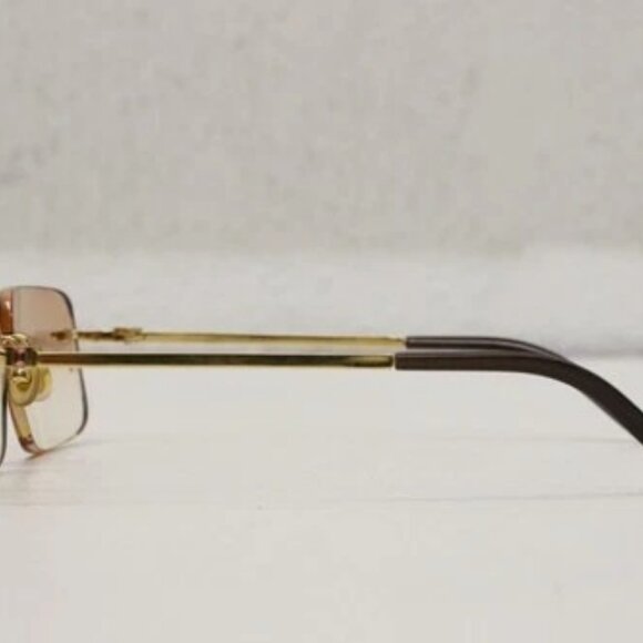 Cartier 3490473 16 130mm Rimless Gold Frame Brown Lens Sunglasses main image 8